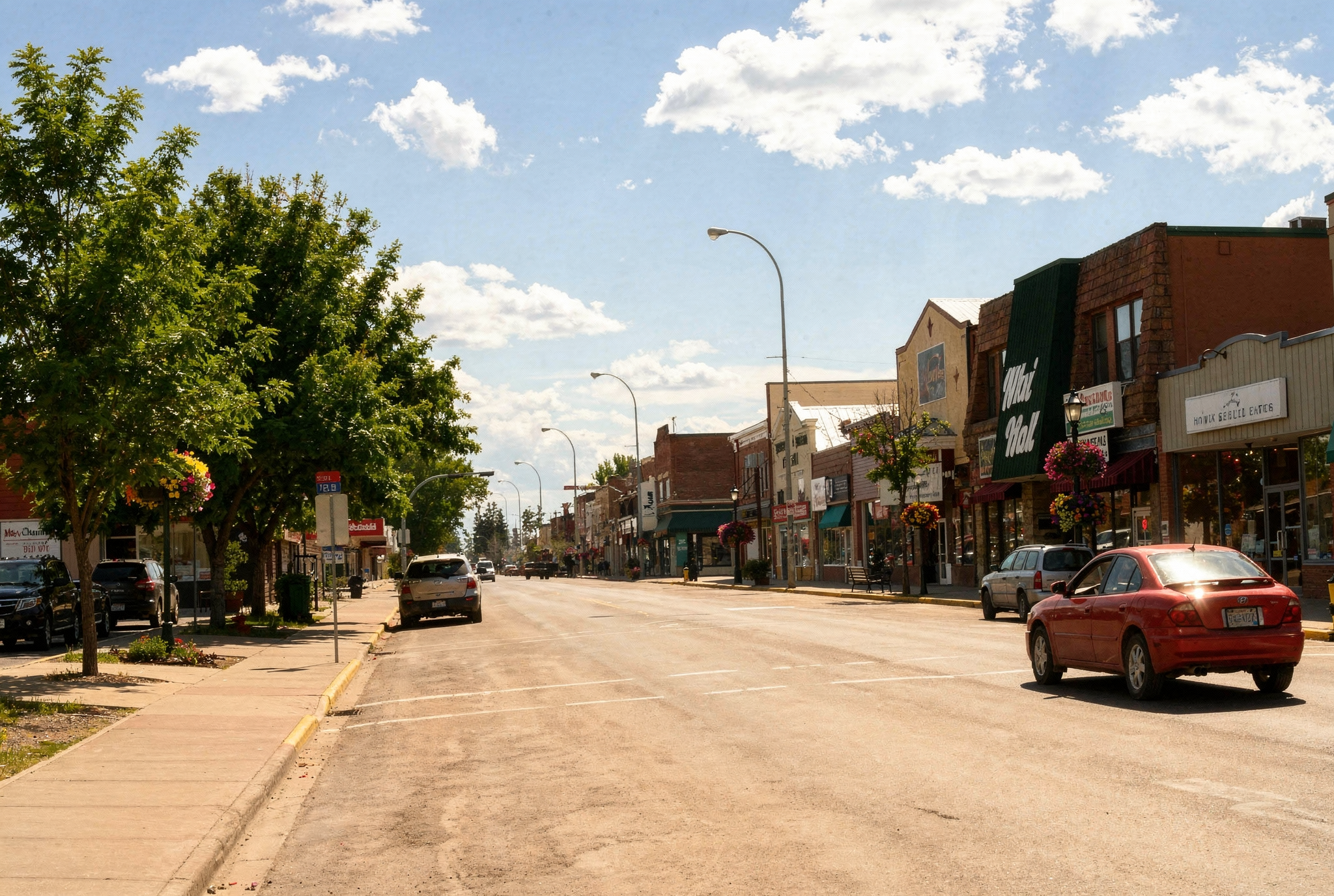 Downtown main street in Olds, Alberta